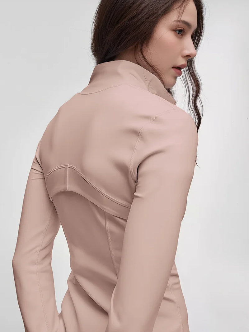 Gold Zipper Women's Fitness Jacket