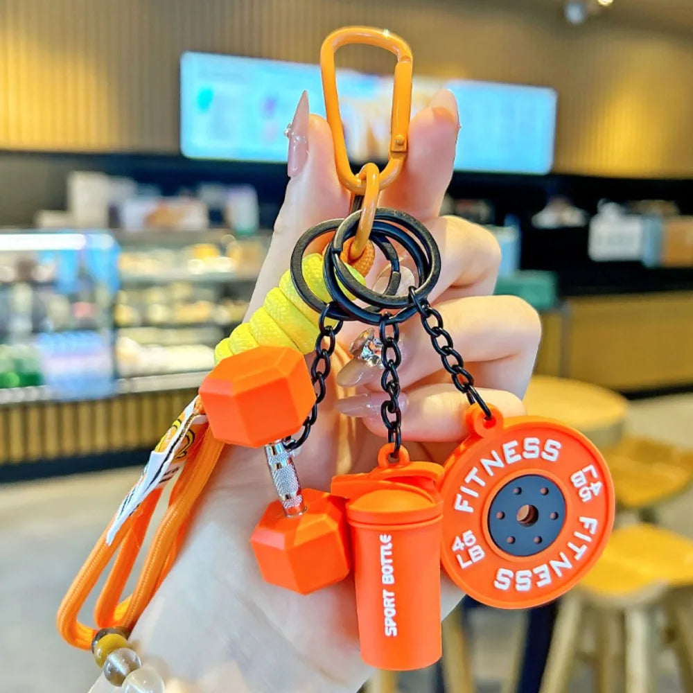 Dopamine Barbell Simulation Detachable Plates Keychain  