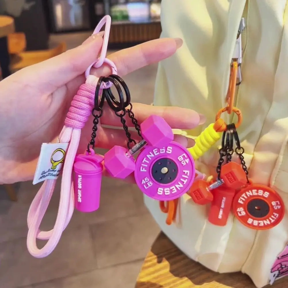 Dopamine Barbell Simulation Detachable Plates Keychain  