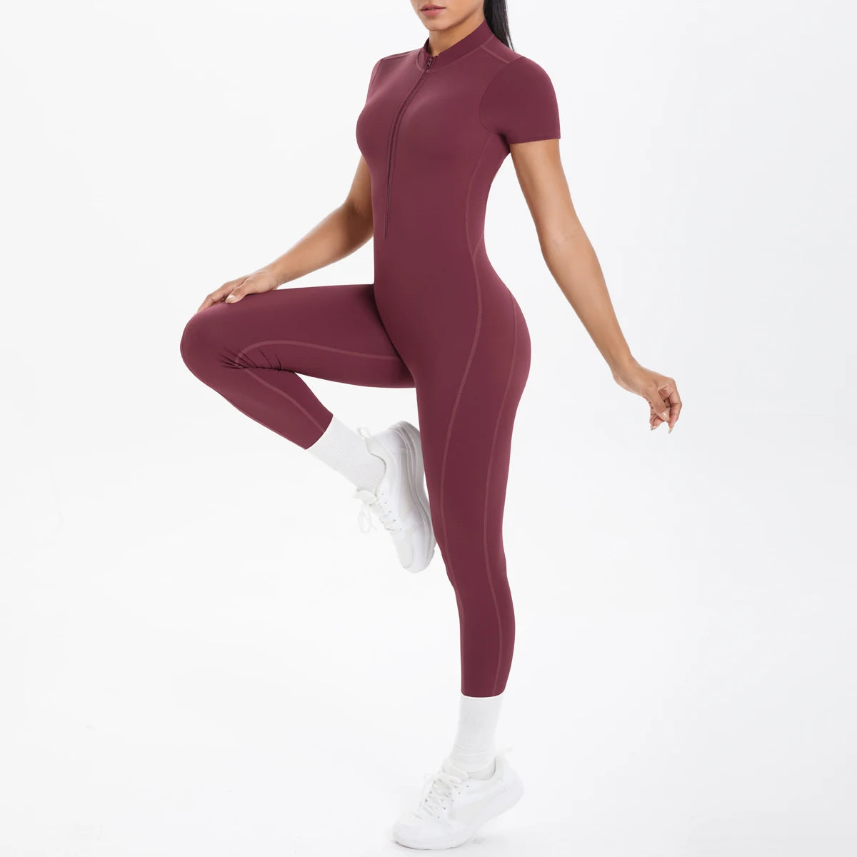 One Piece Short Sleeved Backless Jumpsuit