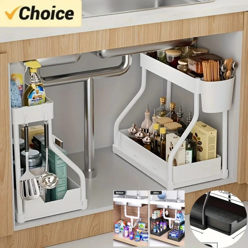 Two-Tier Pull-Out Under Sink Organizer