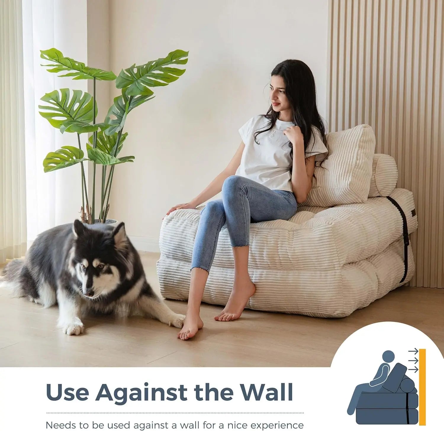 Convertible Folding Sofa Bed with Pillow and Foldable Mattress - Portable Sleeper Chair and Lounge Solution