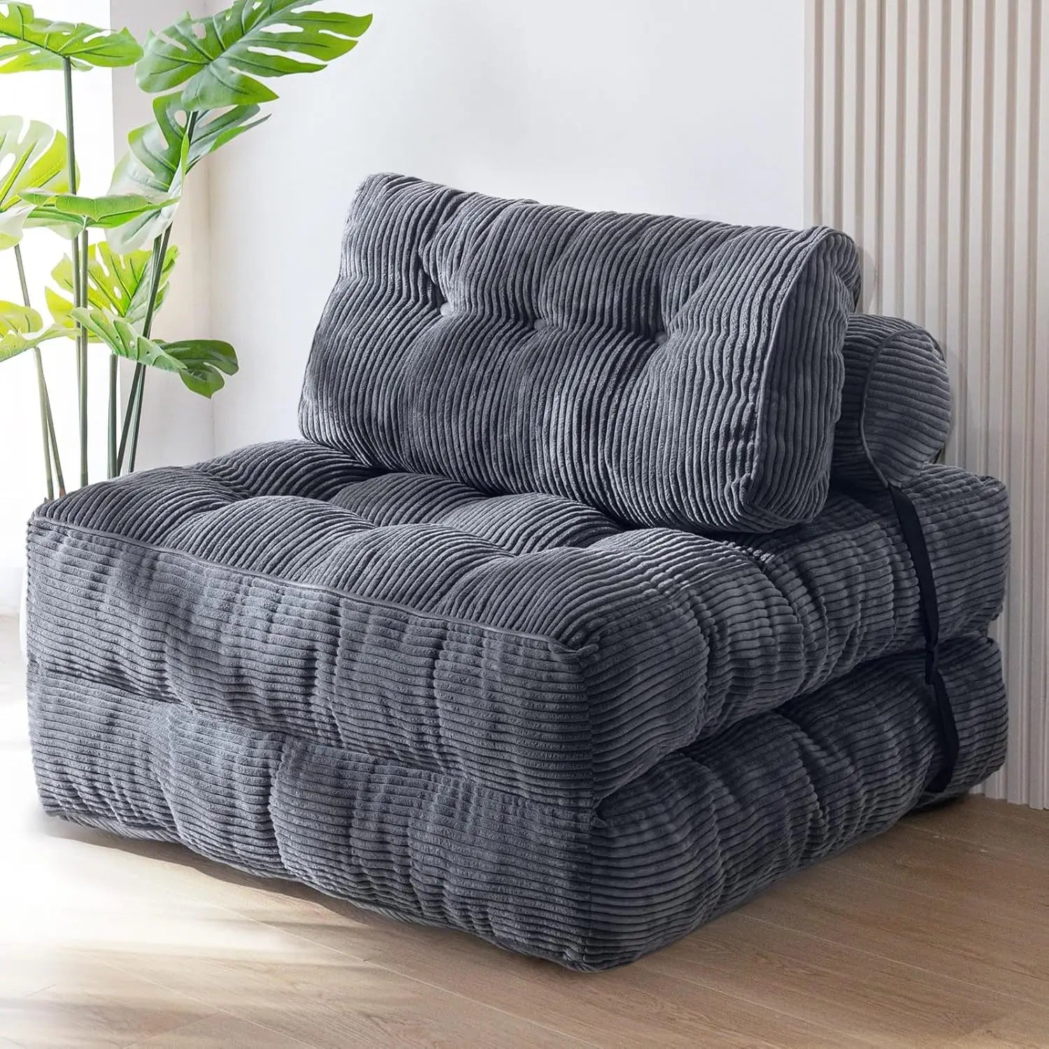 Convertible Folding Sofa Bed with Pillow and Foldable Mattress - Portable Sleeper Chair and Lounge Solution