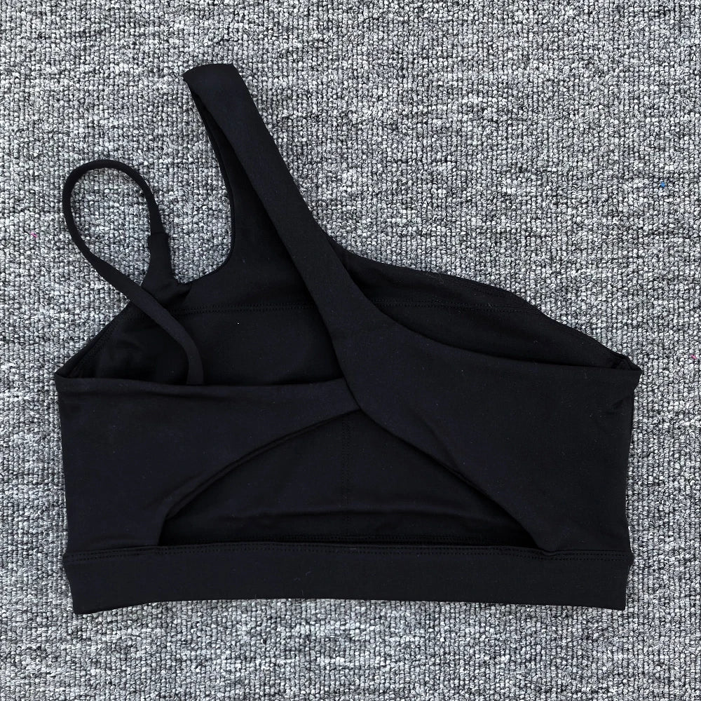 Off Shoulder Strap Sports Bra 