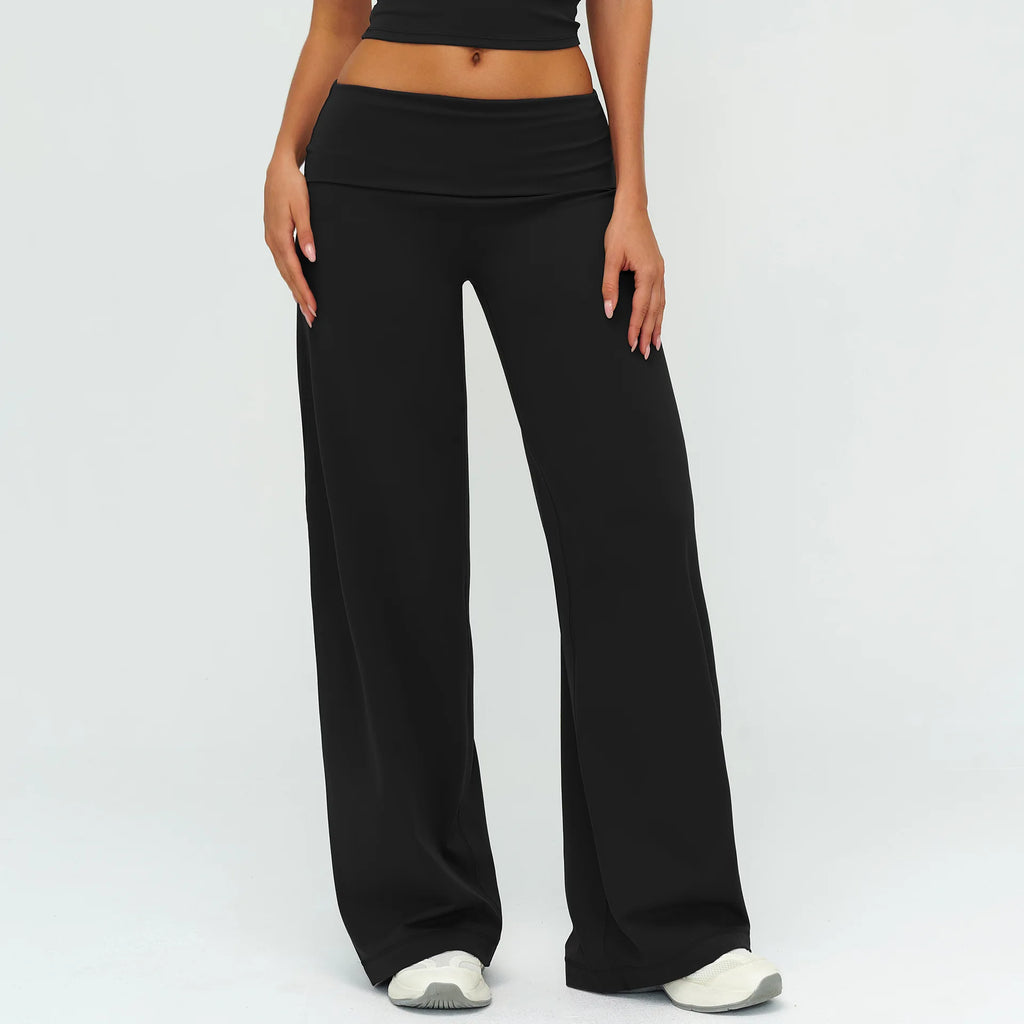 Wide Leg Fold Over Flare Pants