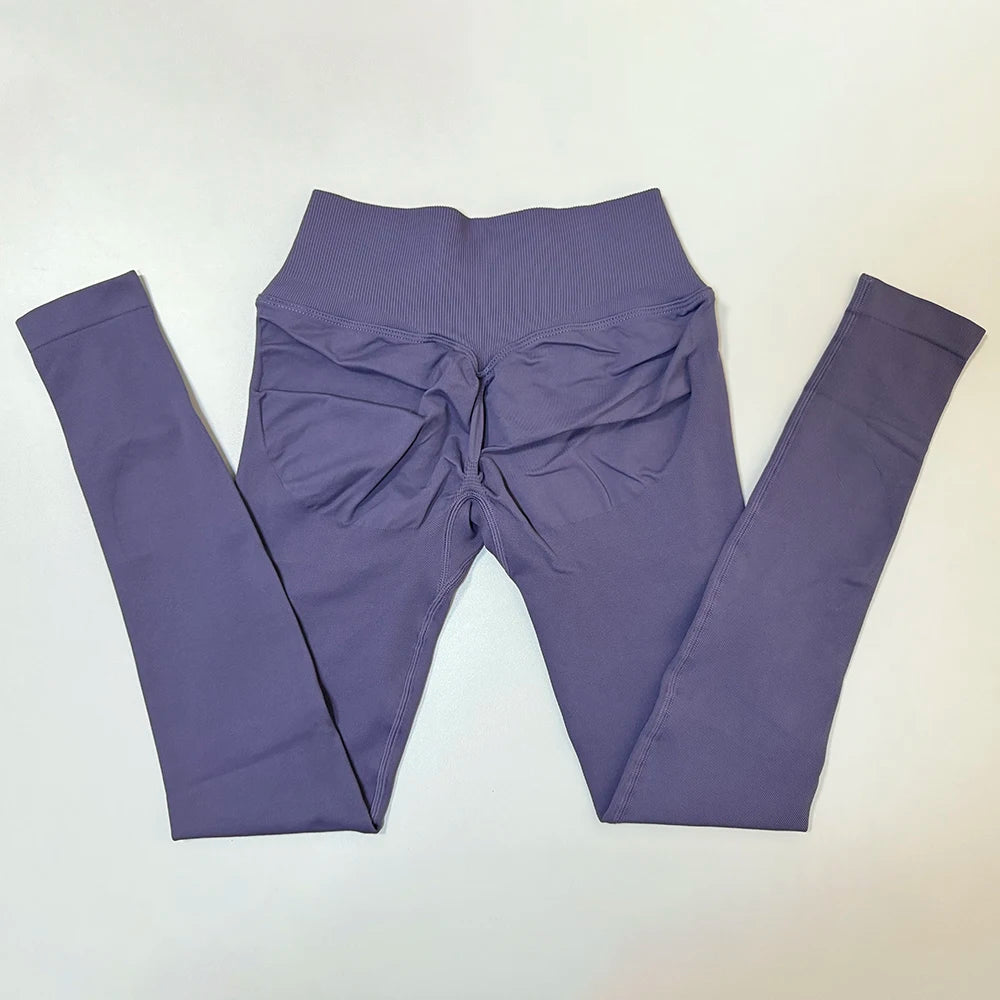 Cross Waist Seamless Scrunch Leggings 