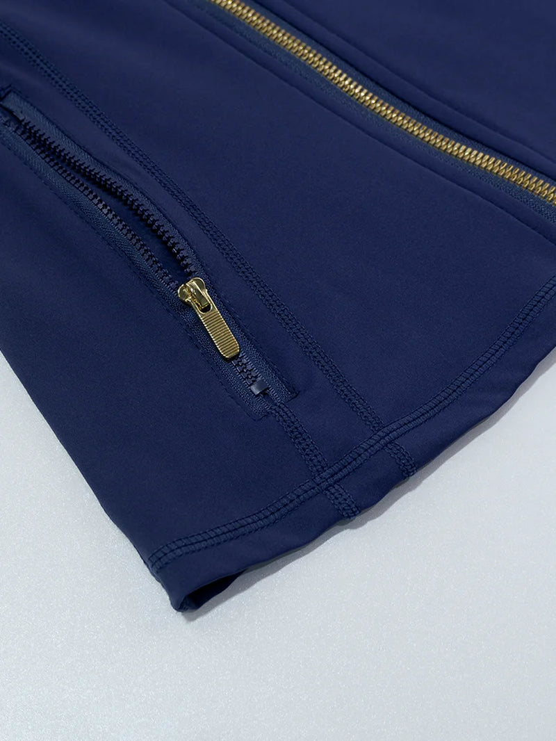 Gold Zipper Women's Fitness Jacket