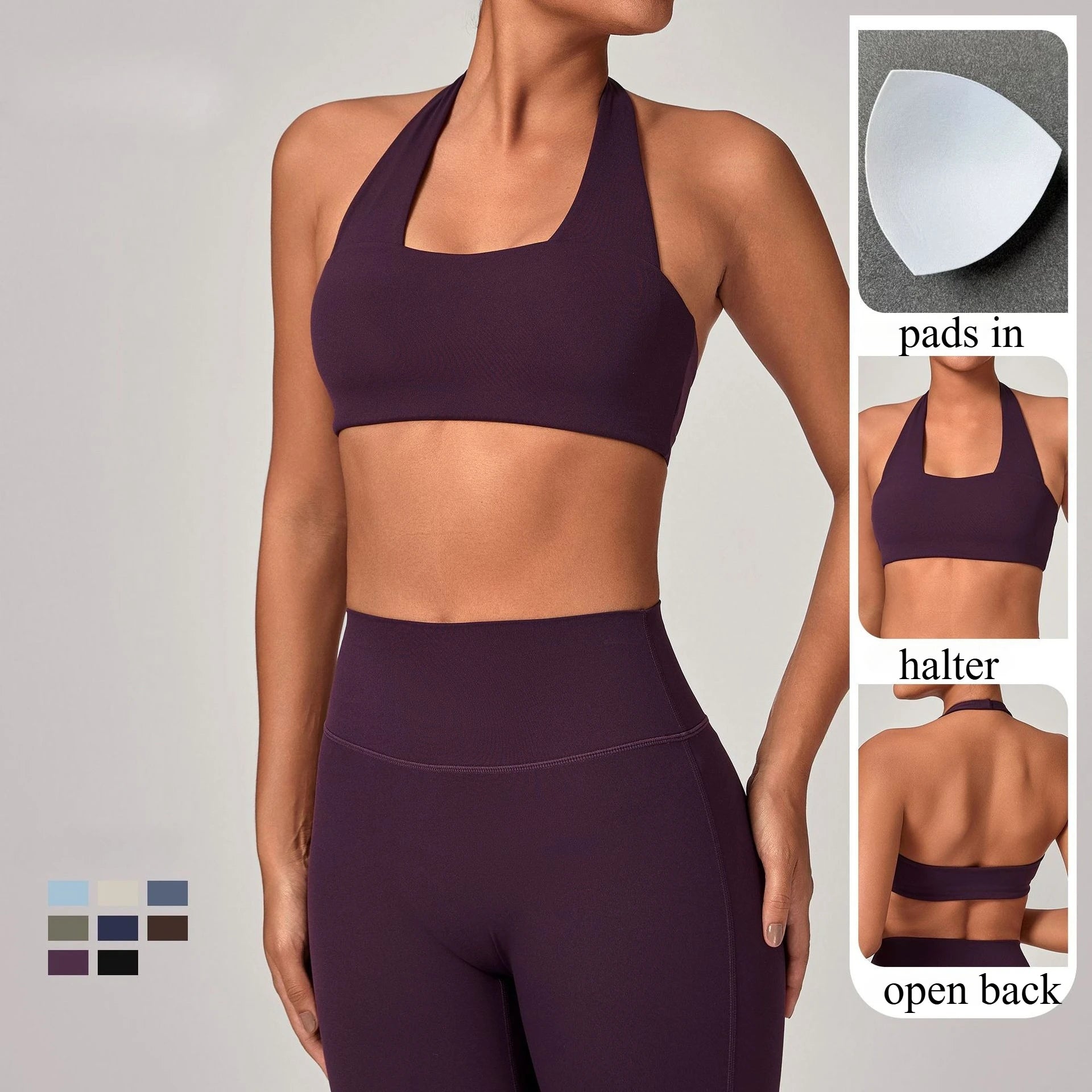 Open Back Fitness Halter Top