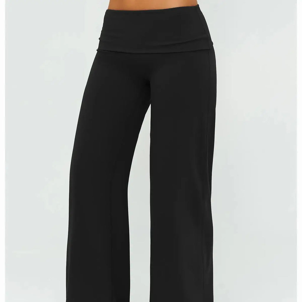 Wide Leg Fold Over Flare Pants