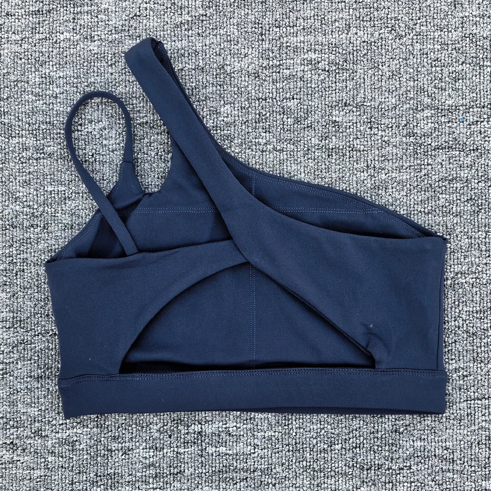 Off Shoulder Strap Sports Bra 