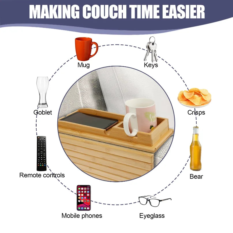Foldable Bamboo Sofa Tray