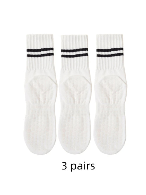 3 Pairs Anti Slip Fitness Socks
