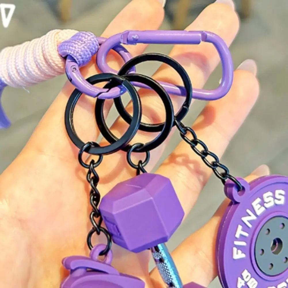 Dopamine Barbell Simulation Detachable Plates Keychain  