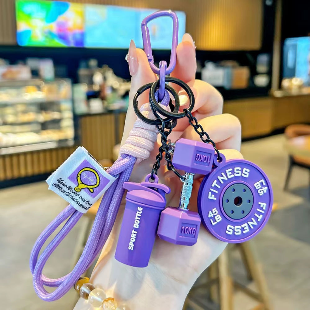 Dopamine Barbell Simulation Detachable Plates Keychain  
