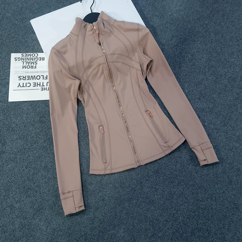 Gold Zipper Women's Fitness Jacket