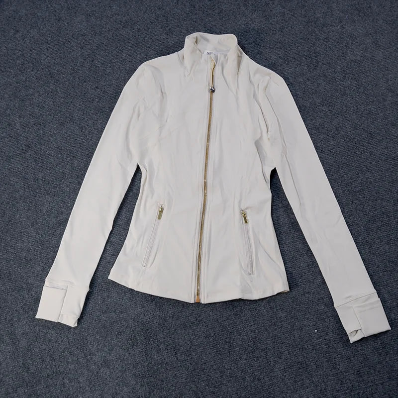 Gold Zipper Women's Fitness Jacket