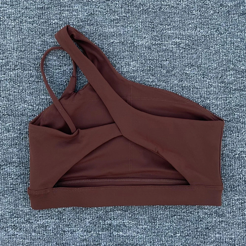 Off Shoulder Strap Sports Bra 