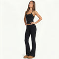 2 Piece Fold-Over Waist Flare Pants and Tank Set