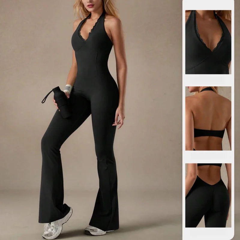 Lace Collar Halter Bodysuit
