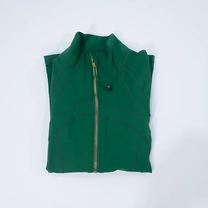 Gold Zipper Women's Fitness Jacket