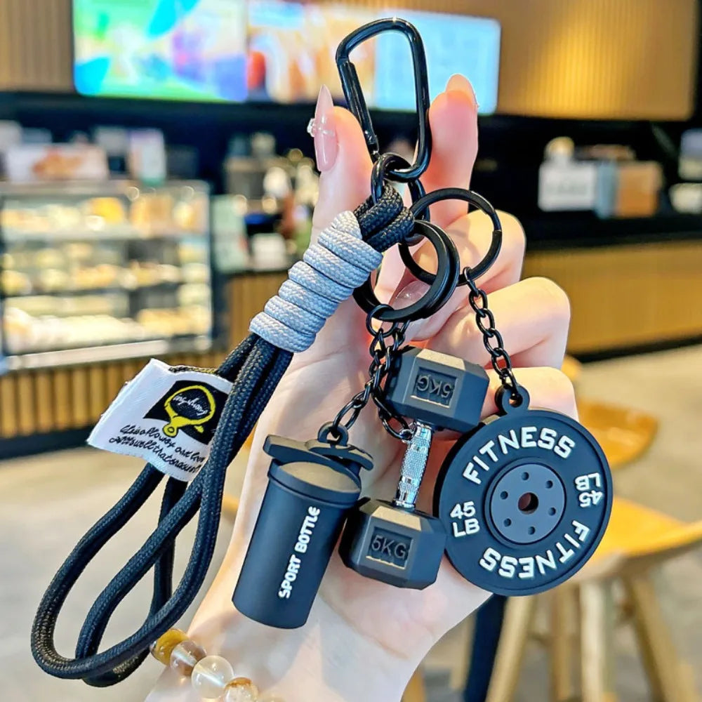 Dopamine Barbell Simulation Detachable Plates Keychain  