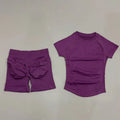 2 Pieces Short Sleeve Top and Seamless Scrunch Shorts Gym set 