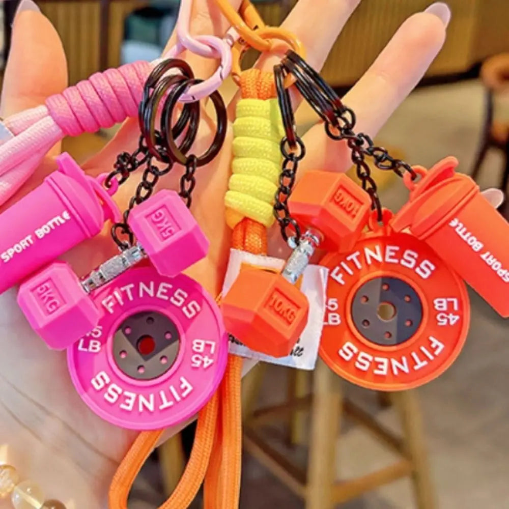 Dopamine Barbell Simulation Detachable Plates Keychain  