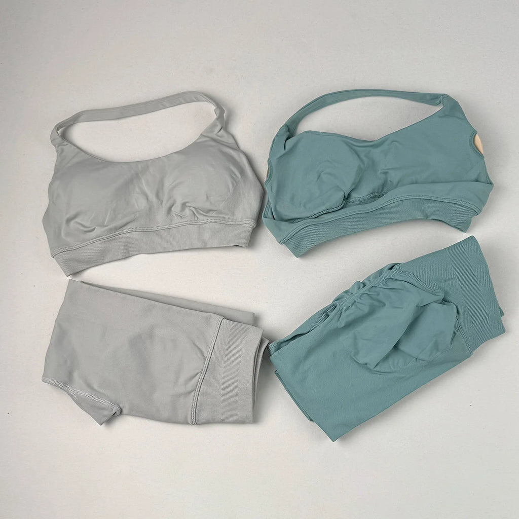 Two Piece Seamless leggings and Sports Bra Set 