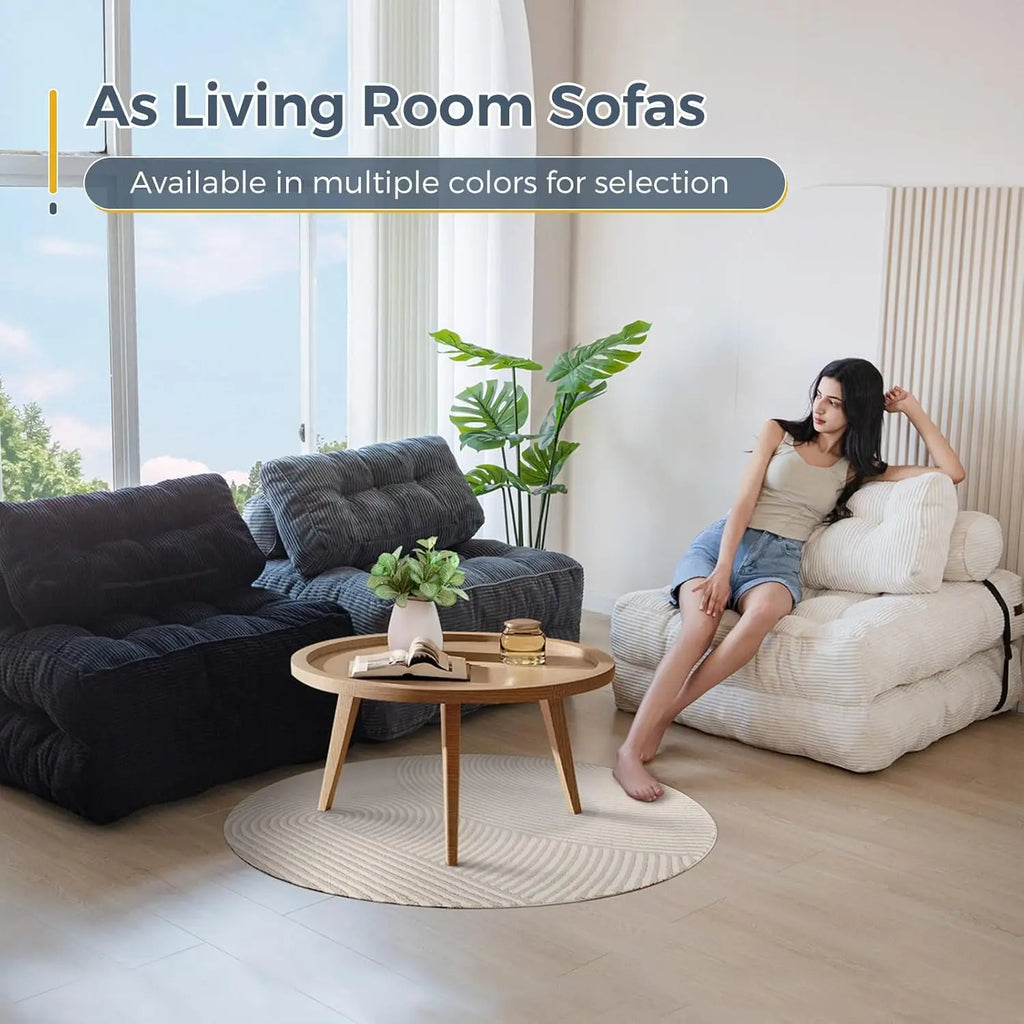 Convertible Folding Sofa Bed with Pillow and Foldable Mattress - Portable Sleeper Chair and Lounge Solution