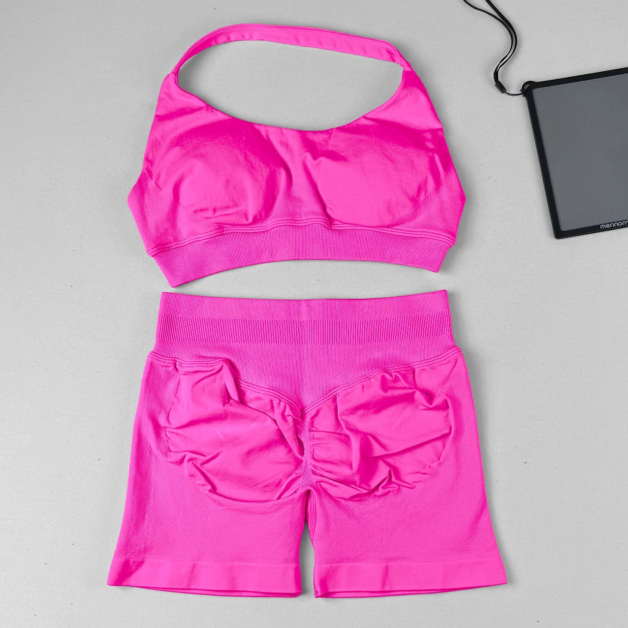 Two Piece Scrunch Shorts and High Support Sports Bra Set  
