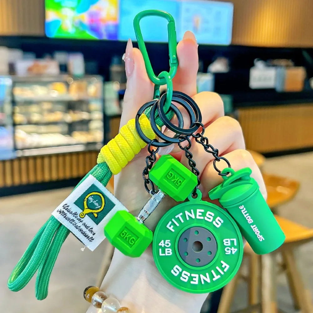 Dopamine Barbell Simulation Detachable Plates Keychain  