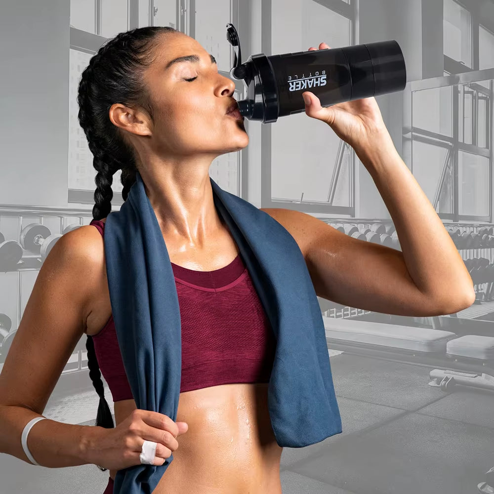 Triple Compartment  Protein Shaker Cup