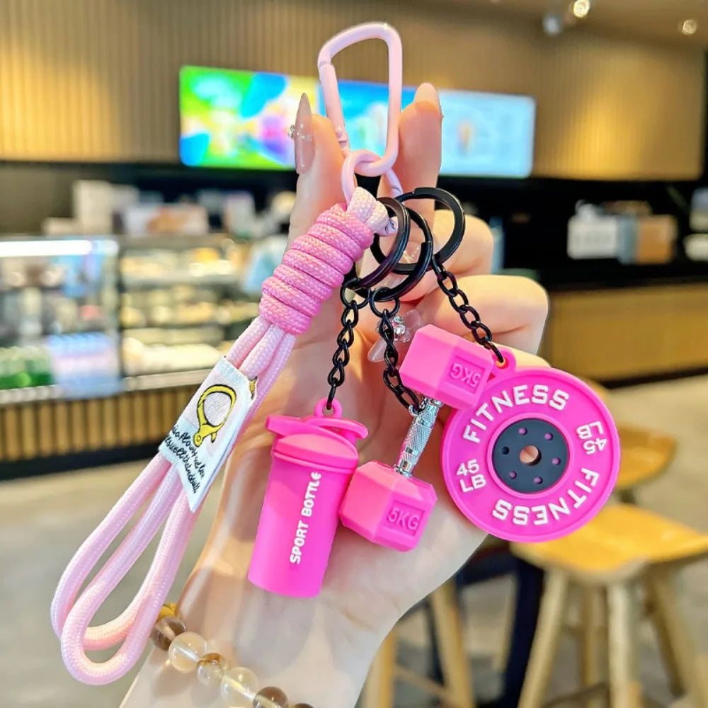 Dopamine Barbell Simulation Detachable Plates Keychain  