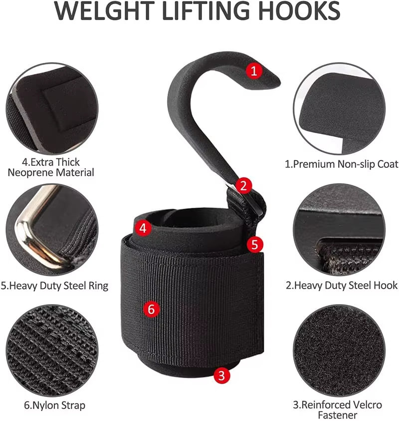 Weight Lifting Wrist Wraps with Hook Grips 