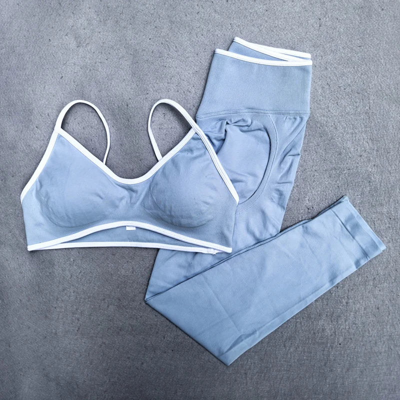White Detail Legging and Sports Bra
