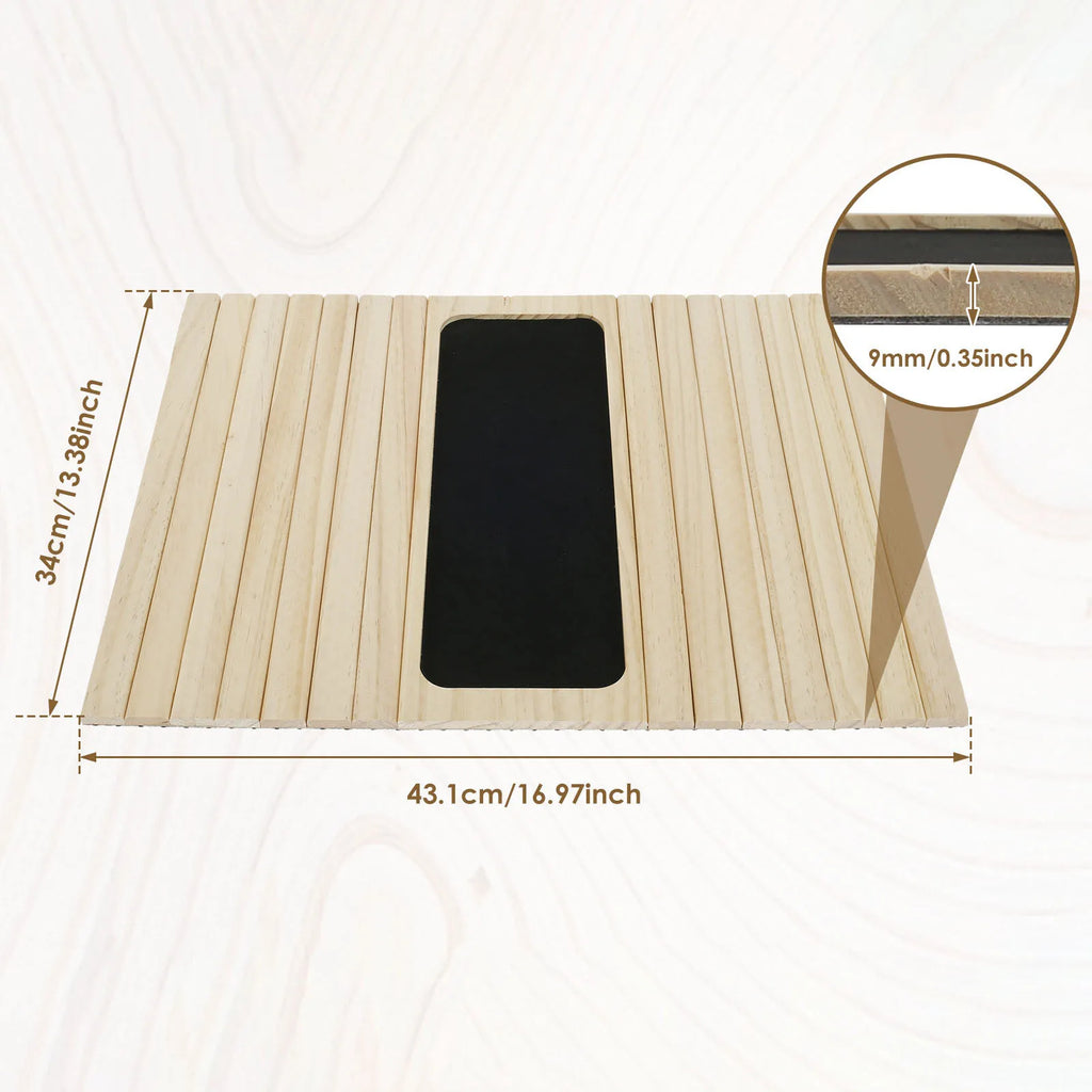 Natural Wood Sofa Armrest Tray