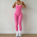 Seamless Spaghetti Strap Padded Yoga One Piece Suit