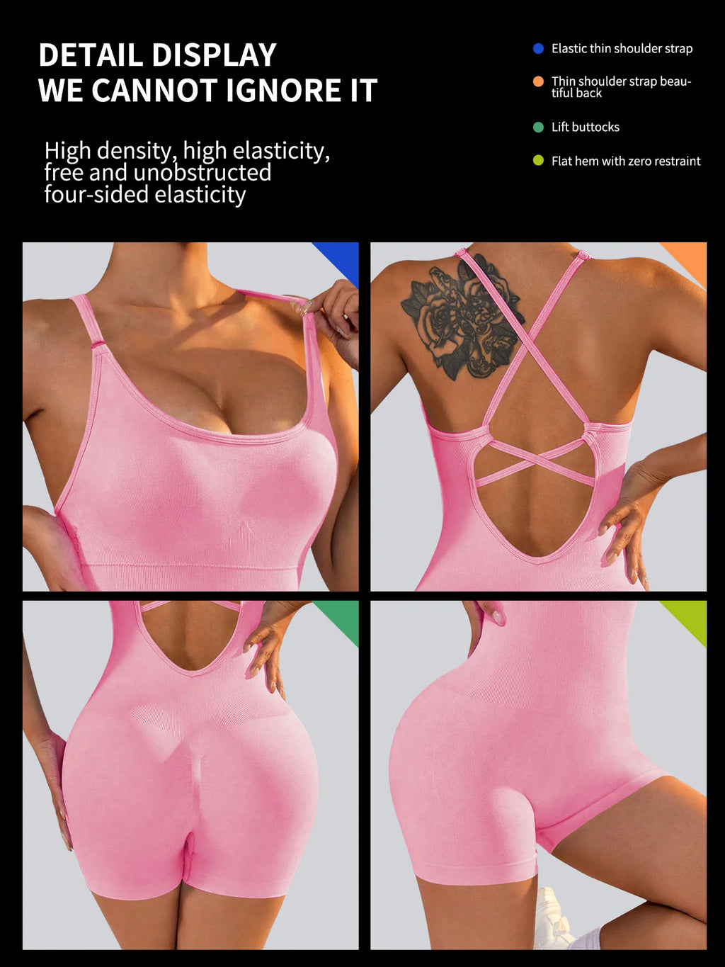 One-Piece  Open Back Yoga Jumpsuit