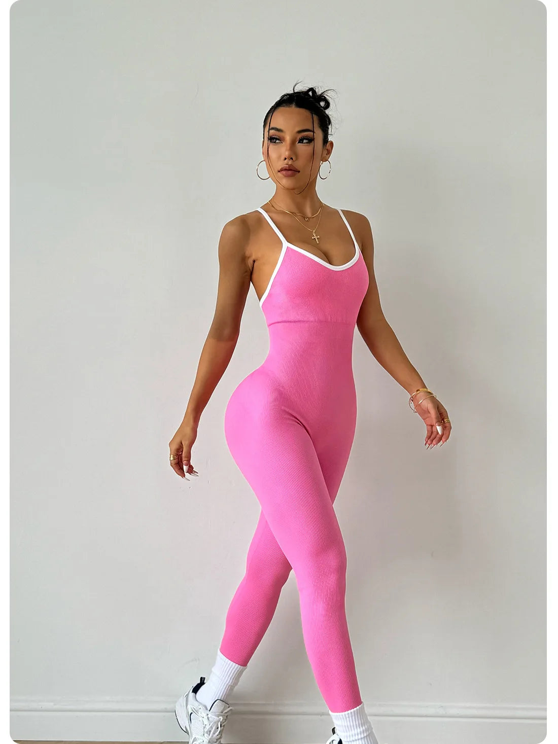 Seamless Spaghetti Strap Padded Yoga One Piece Suit