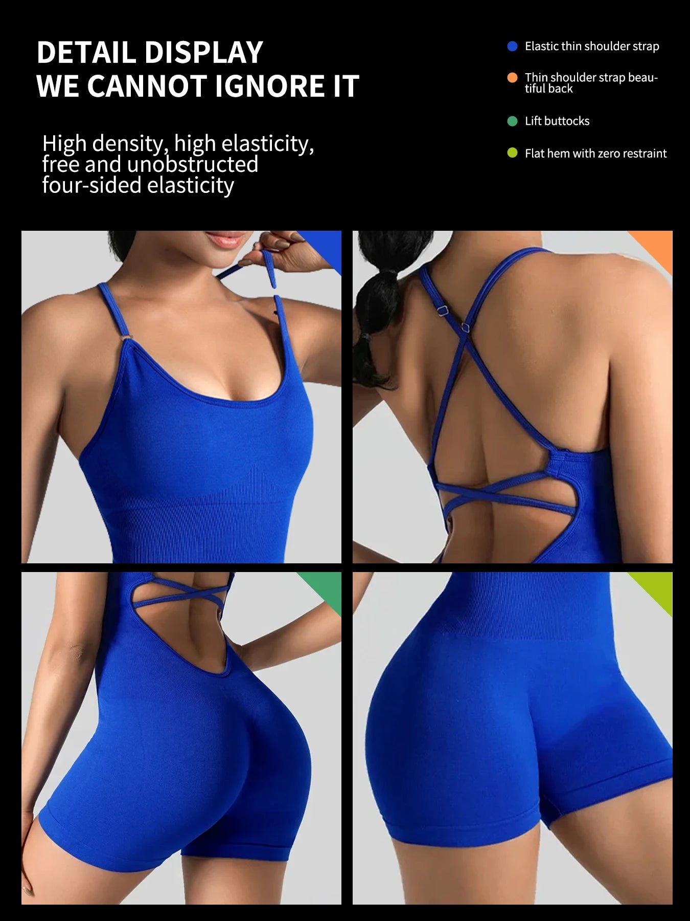 One-Piece  Open Back Yoga Jumpsuit