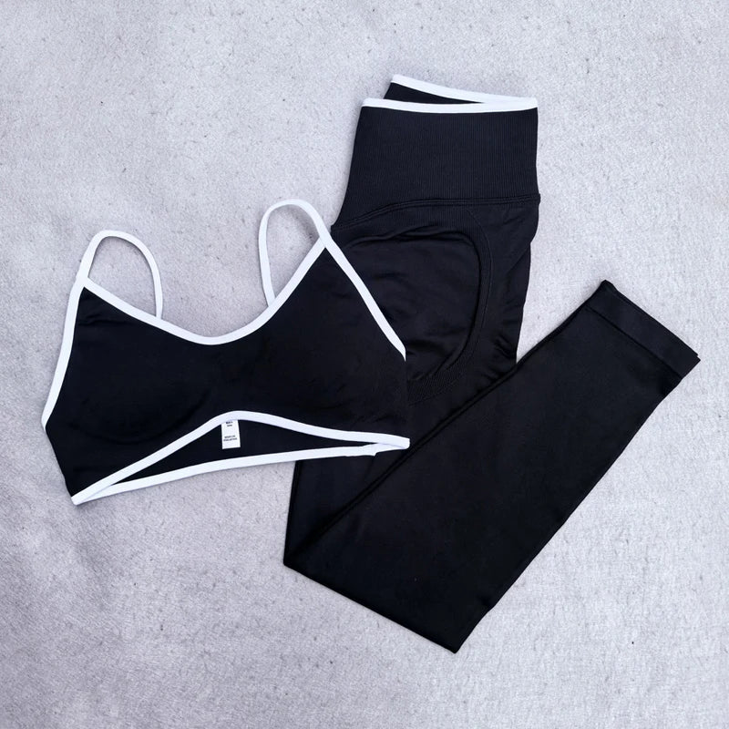 White Detail Legging and Sports Bra