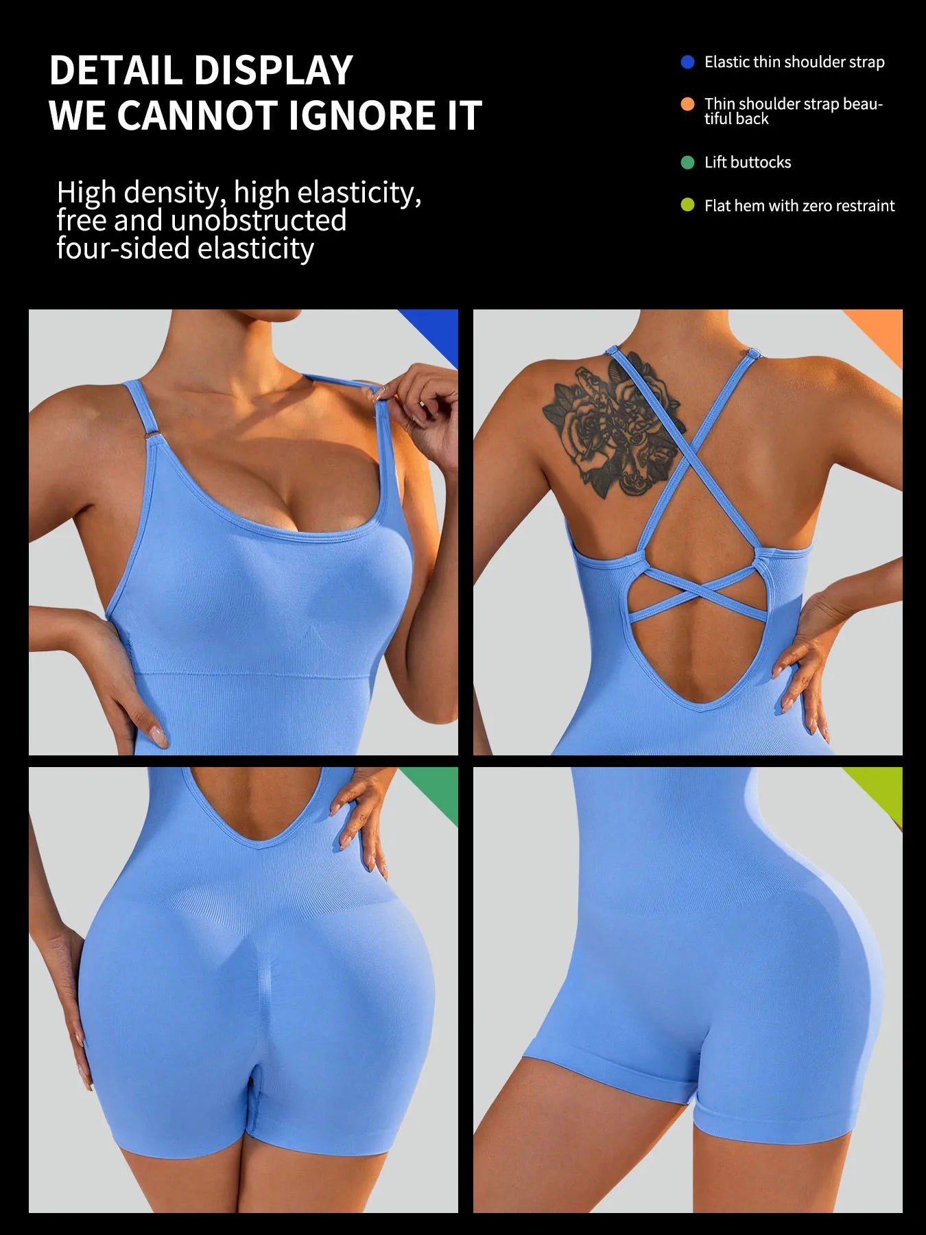 One-Piece  Open Back Yoga Jumpsuit