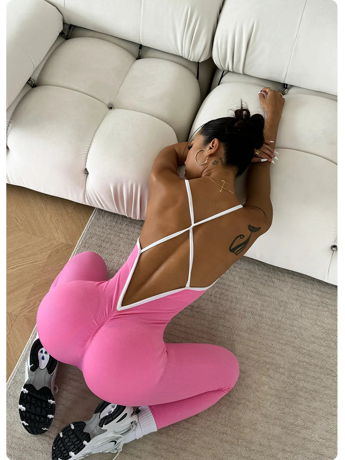 Seamless Spaghetti Strap Padded Yoga One Piece Suit