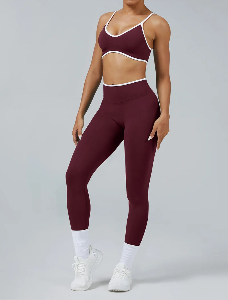 White Detail Legging and Sports Bra