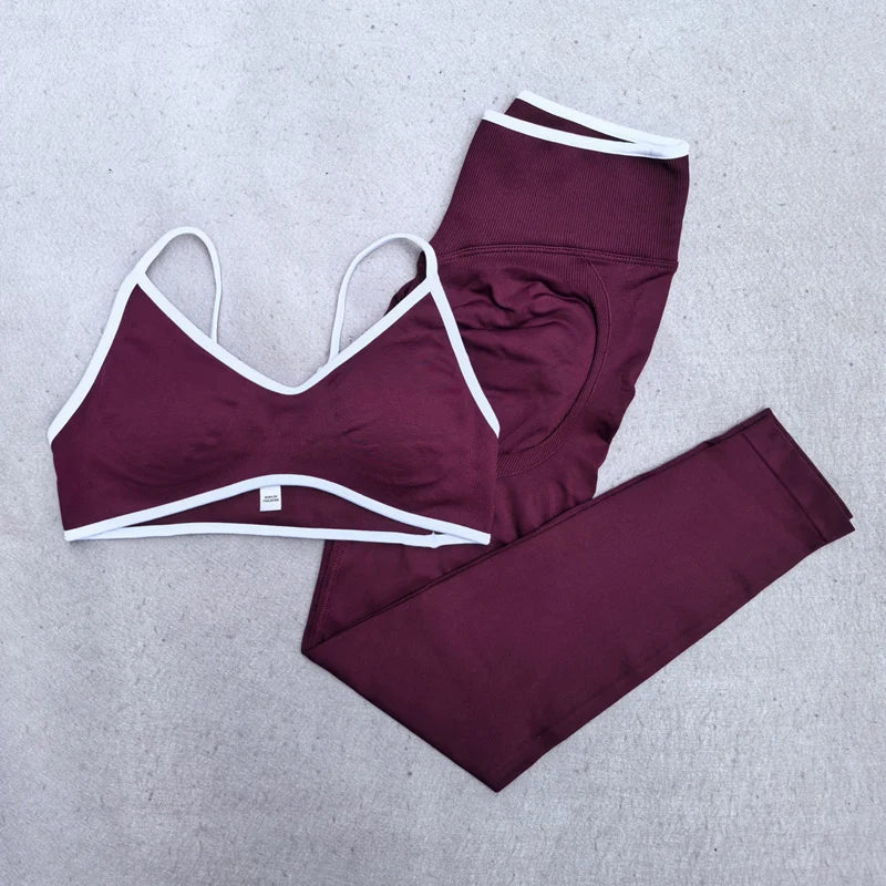 White Detail Legging and Sports Bra