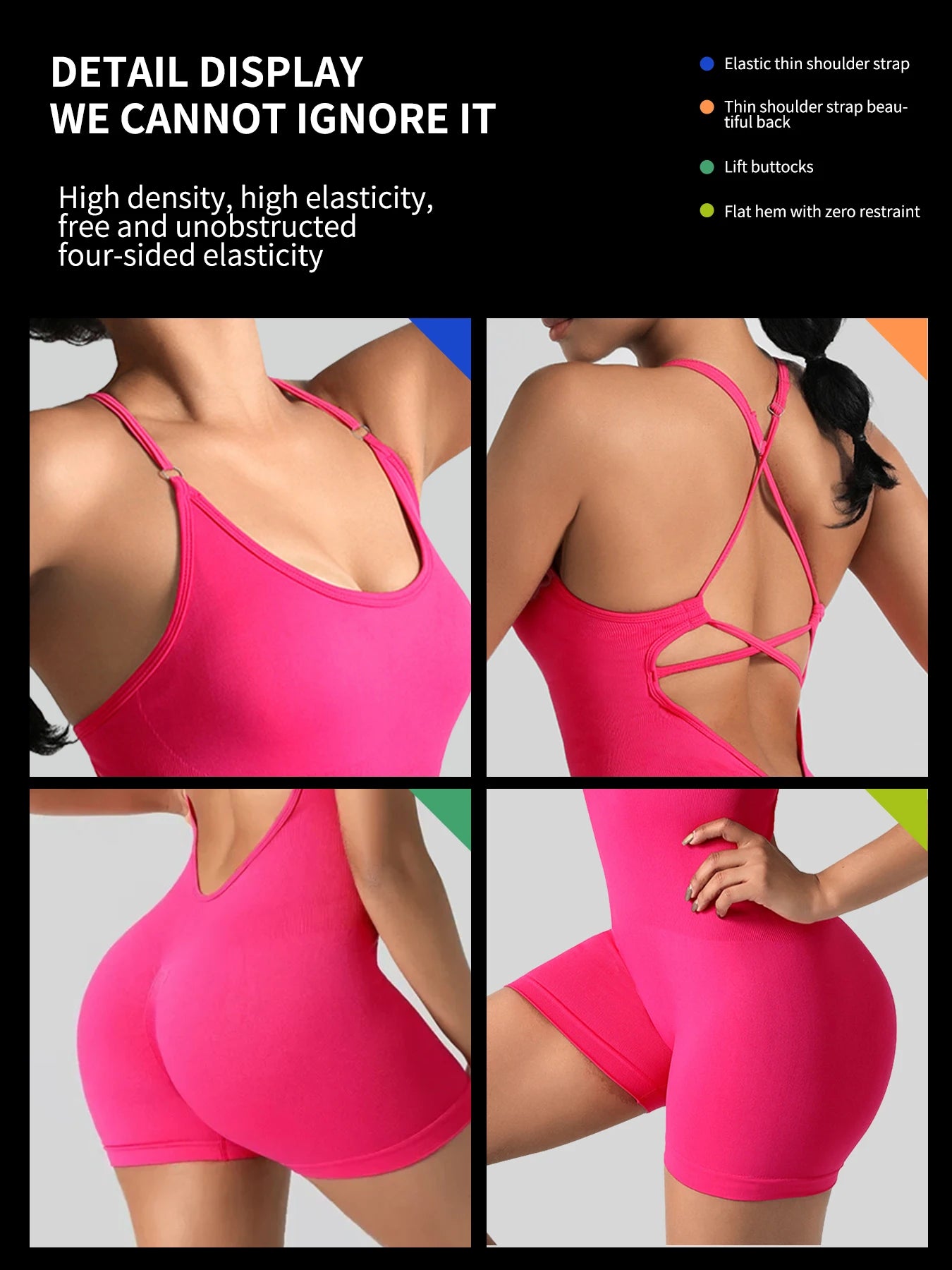 One-Piece  Open Back Yoga Jumpsuit