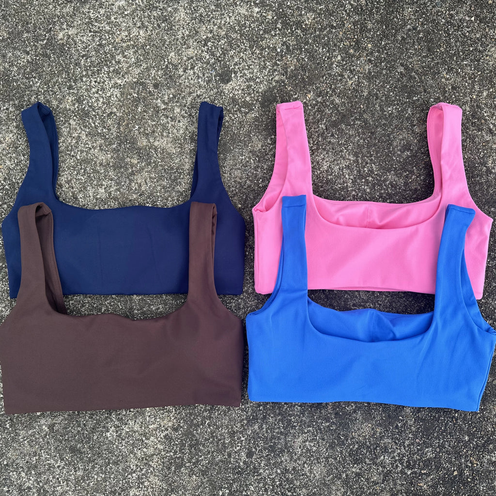Square Collar Sport Bra Top 
