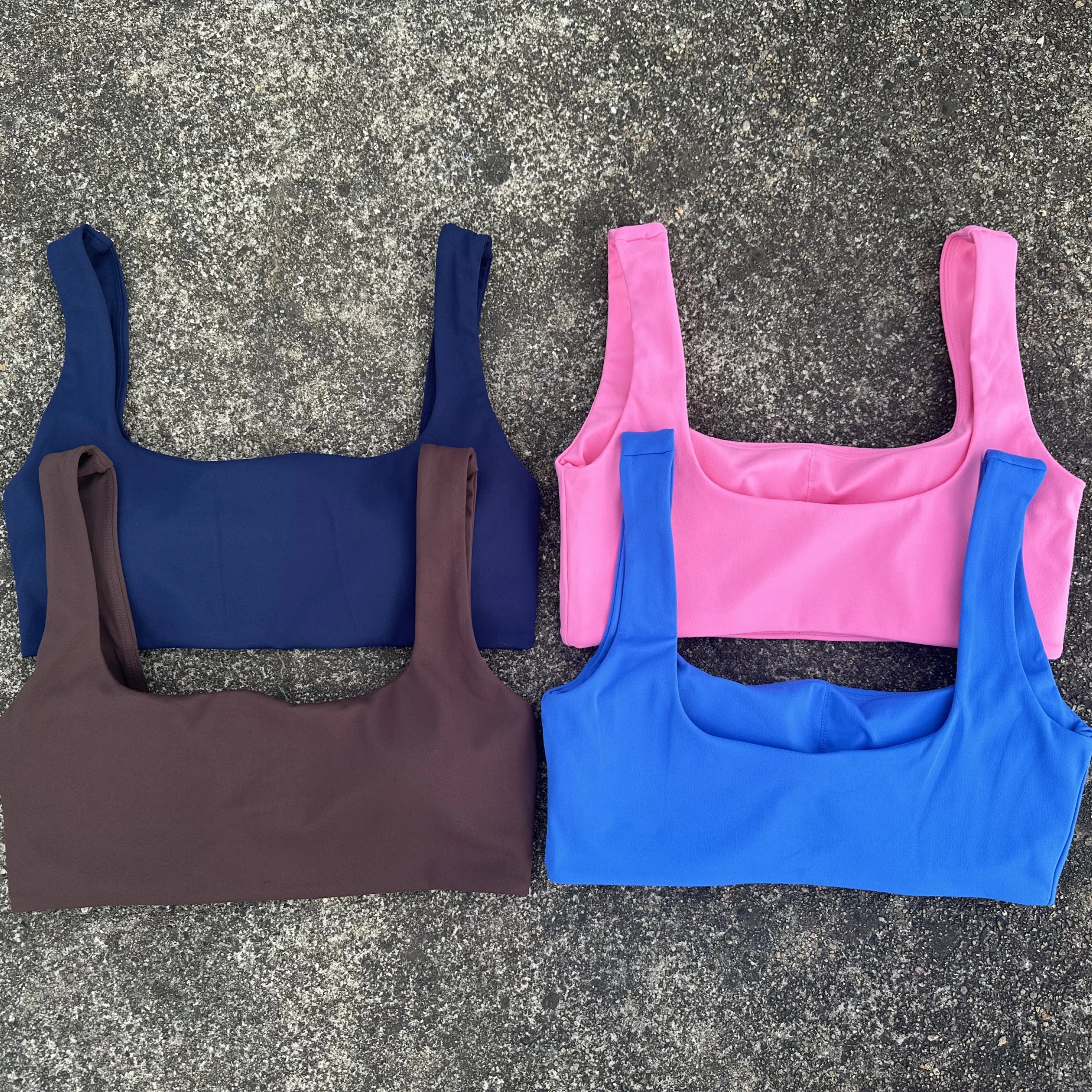 Square Collar Sport Bra Top 