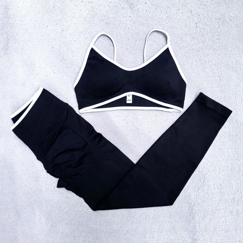 White Detail Legging and Sports Bra