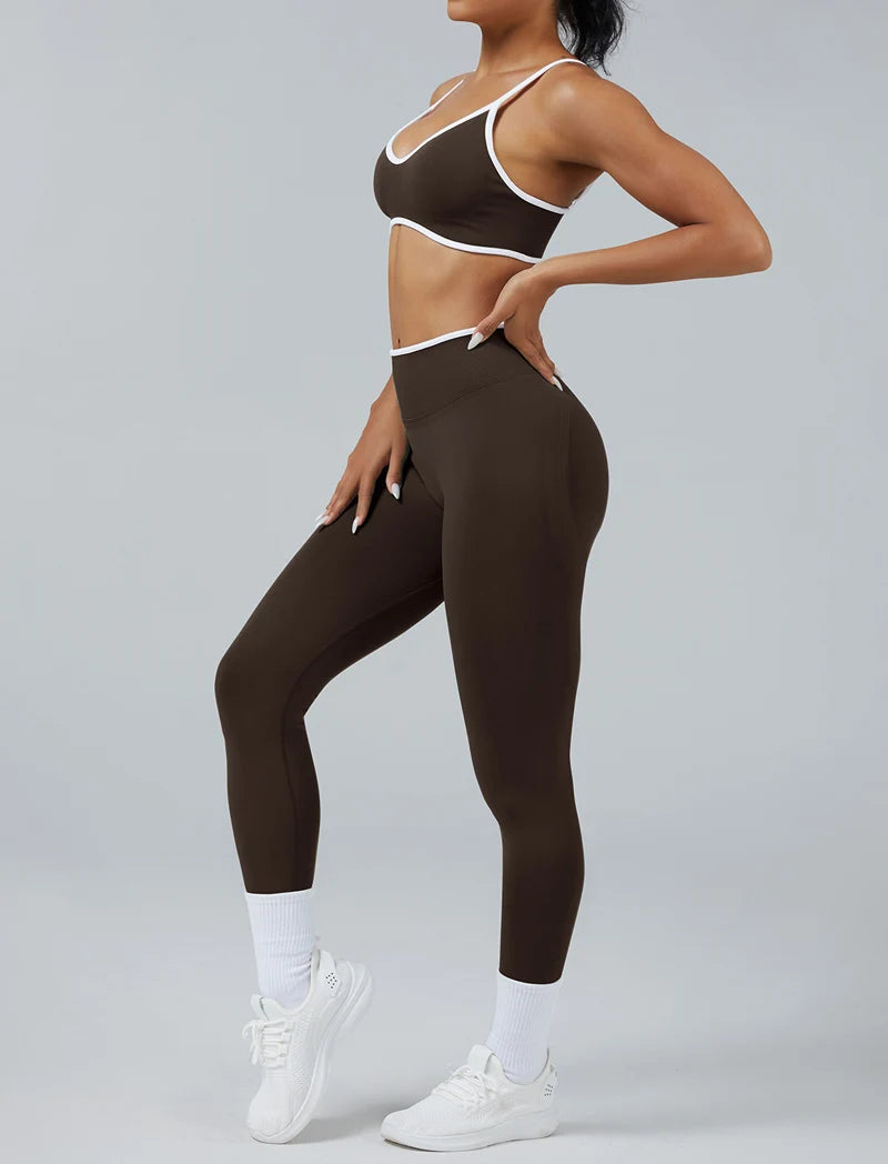 White Detail Legging and Sports Bra